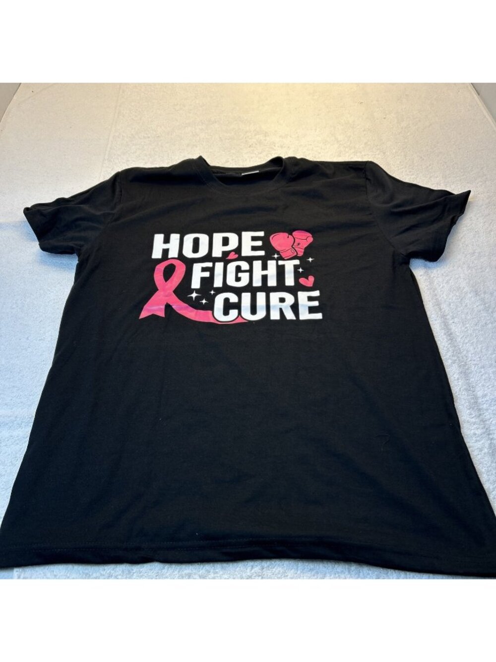Pink Ribbon Breast Cancer Awareness Hope Fight Cure Unisex T-Shirt Black XL New